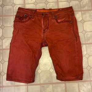 ROCK REVIVAL BURGANDY JEAN SHORTS
